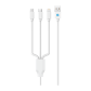 CÂBLE 3 IN 1 PVC BLANC 1MÈTRE (OM)/5