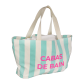 SAC COTON CABAS BAIN TURQUOISE 640+150X360MM/50