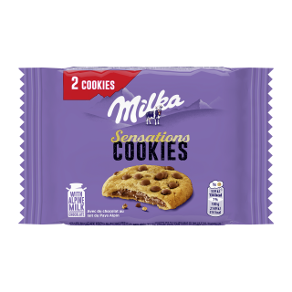 COOKIES SENSATION AUX PEPITES DE CHOCOLAT MILKA ETUI 52G /24