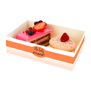 CAISSETTE RECTANGLE SANS COUVERCLE "MA BOITE GOURMANDE" 20X13X5 / 100