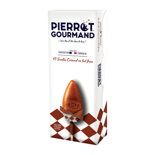 SUCETTES CARAMEL AU LAIT FRAIS PIERROT GOURMAND ETUI 130 G / 12