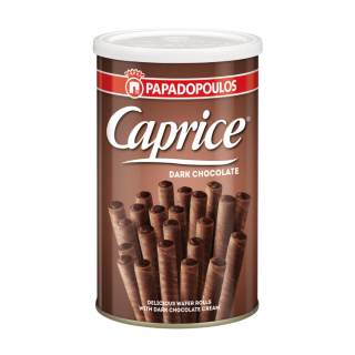 GAUFRETTES FOURREES CHOCOLAT NOIR CAPRICE BOITE METAL 250 G / 12
