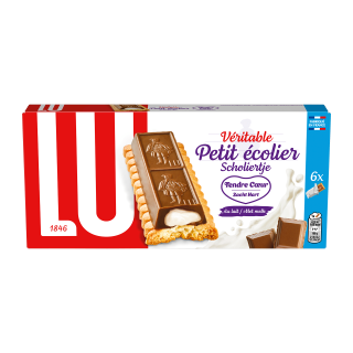 PETIT ECOLIER TENDRE CŒUR  CHOCOLAT AU LAIT LU BOITE CARTON 120G /12