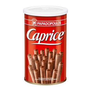 GAUFRETTES FOURREES NOISETTE CHOCOLAT CAPRICE BOITE METAL 250 G / 12