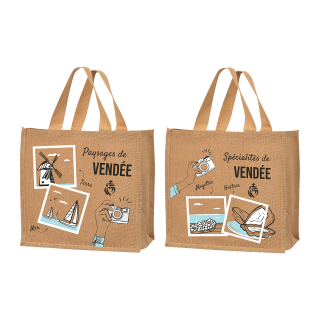 SAC CABAS JUTE VENDÉE 37+23X36CM/25