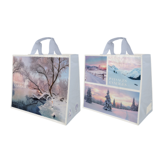 SAC CABAS PP PAYSAGES NEIGE43+20X38CM/25