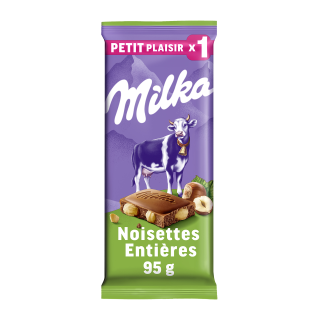 Tablette Milka chocolat au lait et noisettes 95g