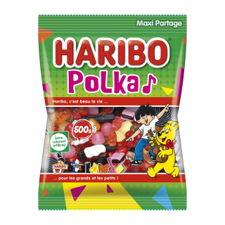 BONBONS POLKA HARIBO SACHET 500G/20
