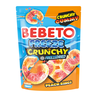 BEBETO FREEZE CRUNCHY ANNEAUX PÊCHE 35GX12