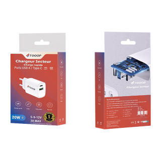 CHARGEUR RAPIDE 20W A+C BLC/5