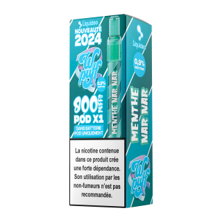 Wpuff Pod 2.0 800 - 1 batterie + 1 pod Menthe Nar Nar (0,9% nicotine) x10