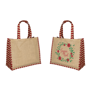 SAC JUTE NOEL COURONNE 420+180X350MM/50