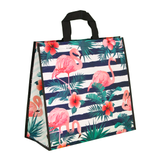 SAC CABAS PP FLAMANTS ROSES 440+200X400MM/125