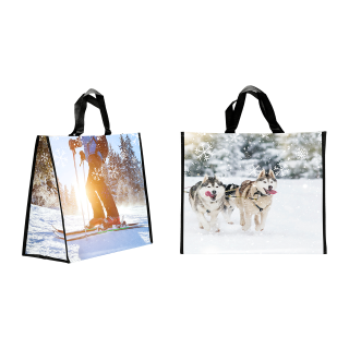 SAC CABAS PP HIVER CHIENS 440+200X400MM/125