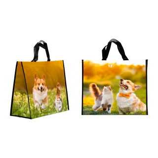 SAC CABAS PP ANIMAUX 440+200X400MM/125