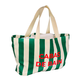 SAC COTON CABAS BAIN VERT 640+150X360MM/50