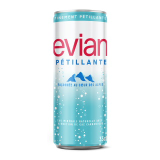 EVIAN PETILLANTE CANNETTE 33CL/24