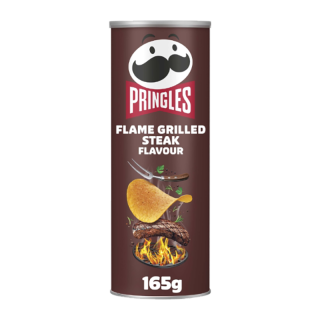 PRINGLES FLAME GRILLED STEAK 165G/19