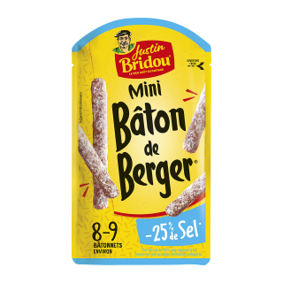 SAUCISSON BÂTON BERGER MINI NATURE -25% SEL 90G /12