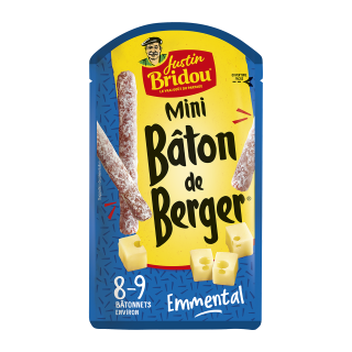 SAUCISSON JUSTIN BRIDOU BÂTON BERGER MINI EMMENTAL 90G/12