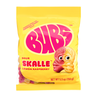 BUBS SOUR SKULL CITRON FRAMBOISE 90G/16