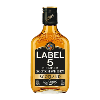 WHISKY 40° LABEL 5 FLASK BLISTER 20 CL / 8