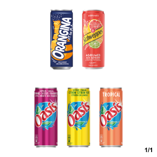 KIT OSF ORANGINA SCHWEPPES OASIS 5 FARDEAUX CAN 33CL