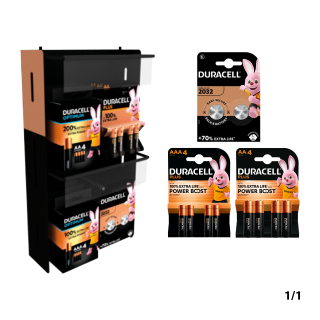KIT DURACELL PILES 9 CARTONS + DISPLAY